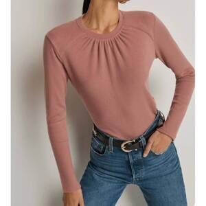 NEW NATION LTD alejandra long sleeve tee in burlwood